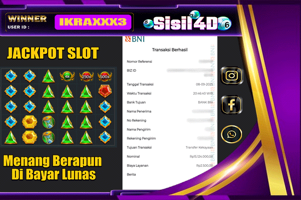 SISIL4D JACKPOT SLOT GATES OF OLYMPUS 1000 Rp 15.124.000,-LUNAS