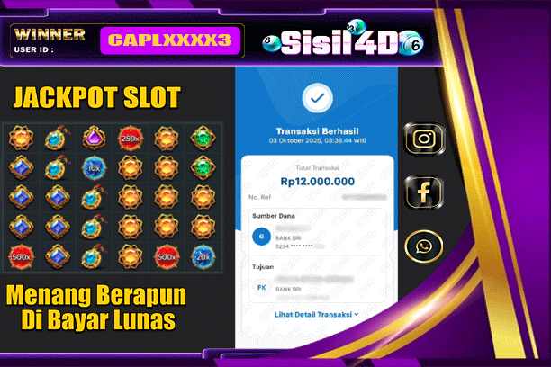 SISIL4D JACKPOT SLOT GATES OF GATOT KACA 1000 Rp 12.000.000-LUNAS