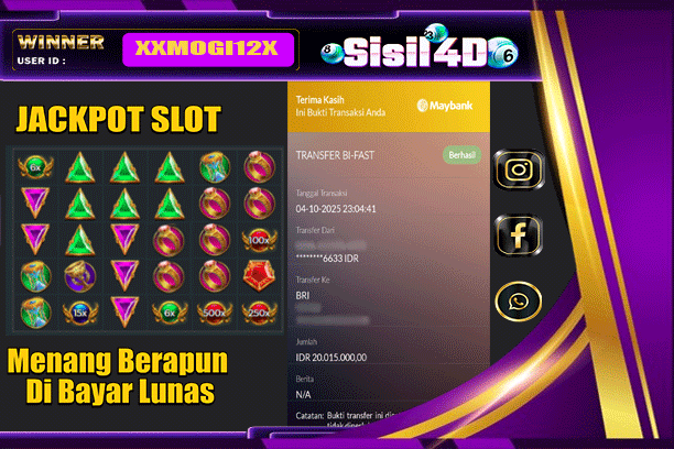 SISIL4D JACKPOT SLOT GATES OF OLYMPUS 1000 Rp 20.015.000,-LUNAS