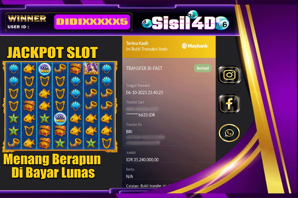 SISIL4D JACKPOT SLOT MERMAID’S TREASURE TROVE Rp 35.240.000,-LUNAS