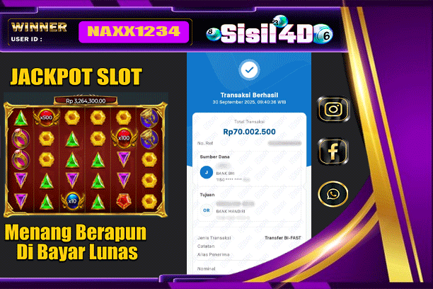 SISIL4D JACKPOT SLOT GATES OF OLYMPUS SUPER SCATTER Rp 70.000.000,-LUNAS