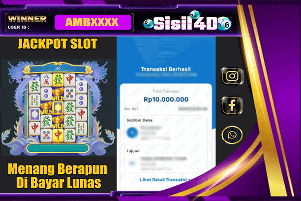 SISIL4D JACKPOT SLOT MAHJONG WINS 3 BLACK SCATTER Rp 10.000.000,-LUNAS