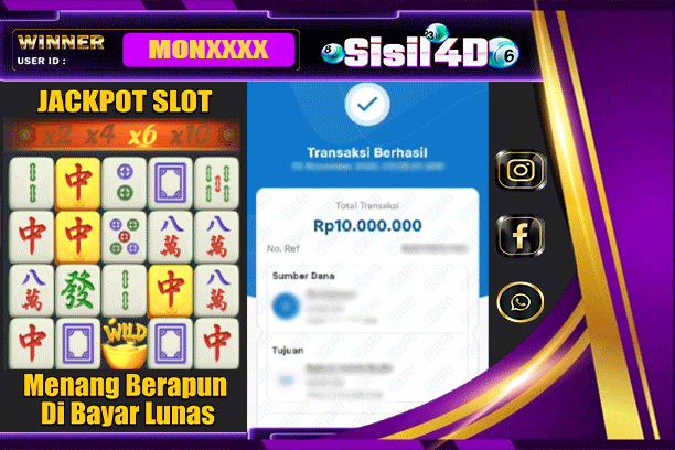 SISIL4D JACKPOT SLOT MAHJONG WAYS Rp10.000.000,-LUNAS