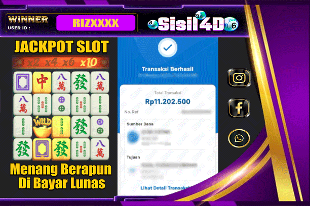 SISIL4D JACKPOT SLOT MAHJONG WAYS Rp 12.200.000,-LUNAS
