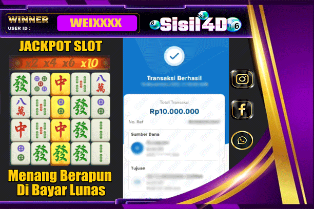 SISIL4D JACKPOT SLOT MAHJONG WAYS Rp 10.000.000,-LUNAS