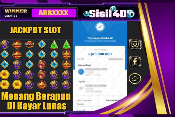 Sisil4D SISIL4D JACKPOT SLOT GATES OF OLYMPUS 1000 Rp 10.000.000,-LUNAS