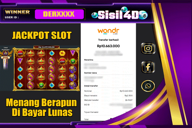 SISIL4D JACKPOT SLOT GATES OF OLYMPUS SUPER SCATTER Rp 10.663.000,-LUNAS