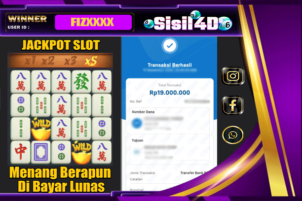 SISIL4D JACKPOT SLOT MAHJONG WAYS Rp 19.000.000,-LUNAS