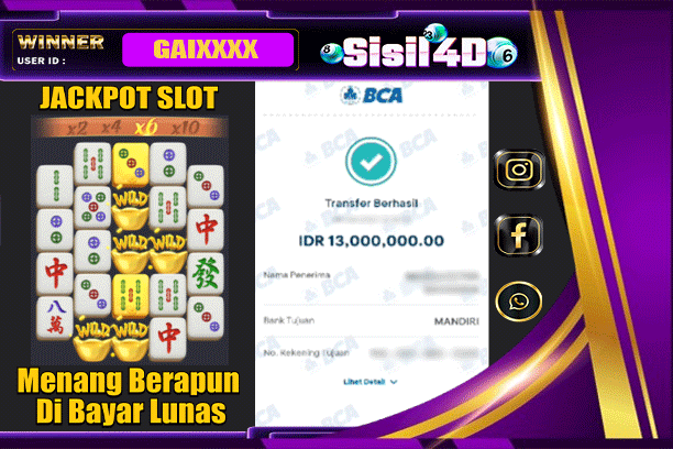 SISIL4D JACKPOT SLOT MAHJONG WAYS 2 Rp 13.000.000,-LUNAS