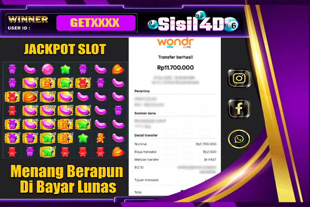 SISIL4D JACKPOT SLOT SUGAR RUSH 1000 Rp 11.700.000,-LUNAS