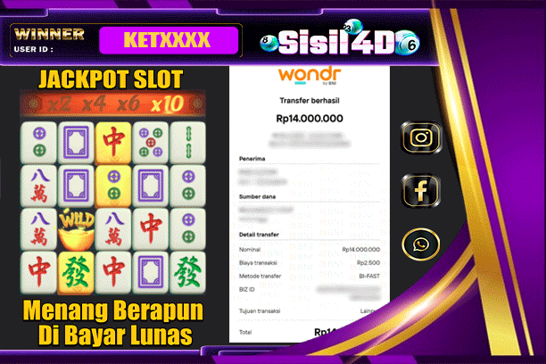SISIL4D JACKPOT SLOT MAHJONG WAYS Rp 14.000.000,-LUNAS