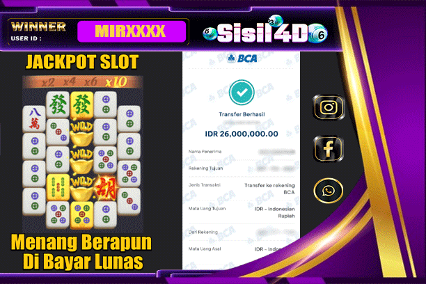 SISIL4D JACKPOT SLOT MAHJONG WAYS 2 Rp 26.000.000,-LUNAS