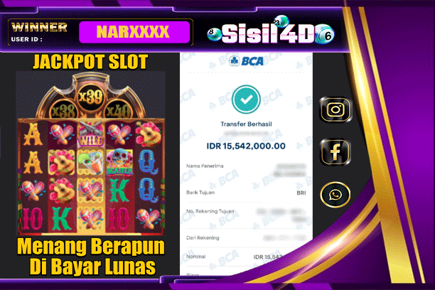 SISIL4D JACKPOT SLOT WILD BANDITO Rp 15.542.000,-LUNAS