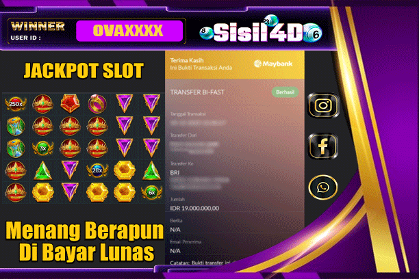 SISIL4D JACKPOT SLOT GATES OF OLYMPUS 1000 Rp 19.000.000,-LUNAS
