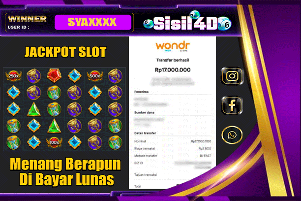 SISIL4D JACKPOT SLOT GATES OF OLYMPUS 1000 Rp 17.000.000,-LUNAS