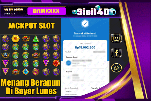 SISIL4D JACKPOT SLOT GATES OF OLYMPUS 1000 Rp 15.000.000,-LUNAS