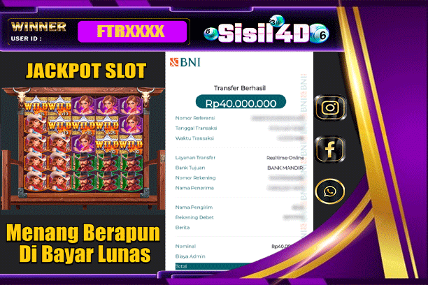 SISIL4D JACKPOT SLOT WILD WEST GOLD BLAZING BOUNTY Rp 40.000.000,-LUNAS