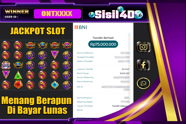 SISIL4D JACKPOT SLOT GATES OF OLYMPUS 1000 Rp 75.000.000,-LUNAS
