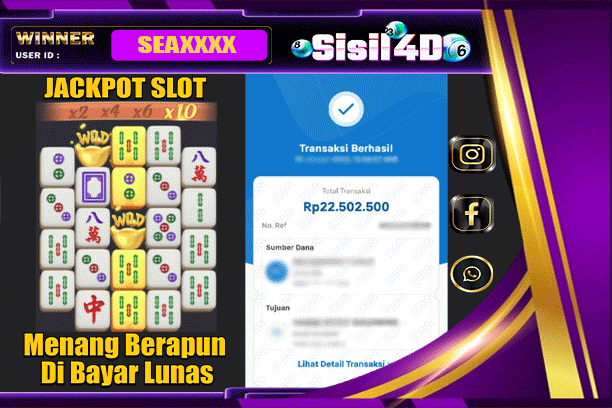 SISIL4D JACKPOT SLOT MAHJONG WAYS 2 Rp22.500.000,-LUNAS