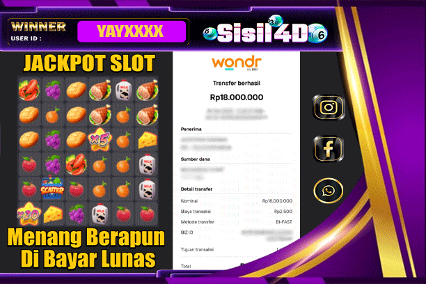 SISIL4D JACKPOT SLOT SUPERMARKET SPREE Rp18.000.000,-LUNAS