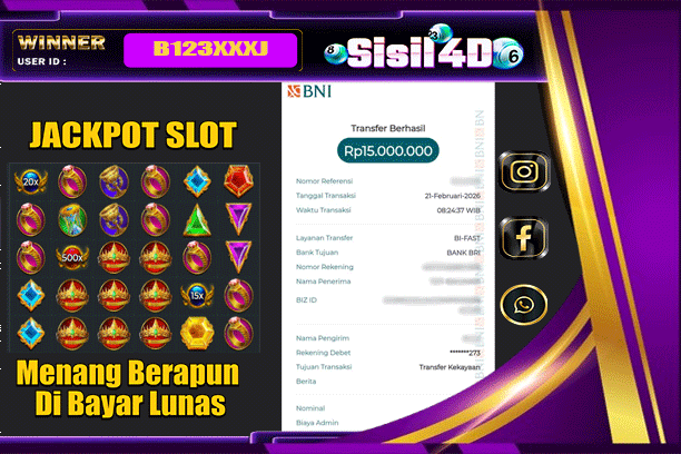SISIL4D JACKPOT SLOT GATES OF OLYMPUS 1000 Rp15.000.000,-LUNAS