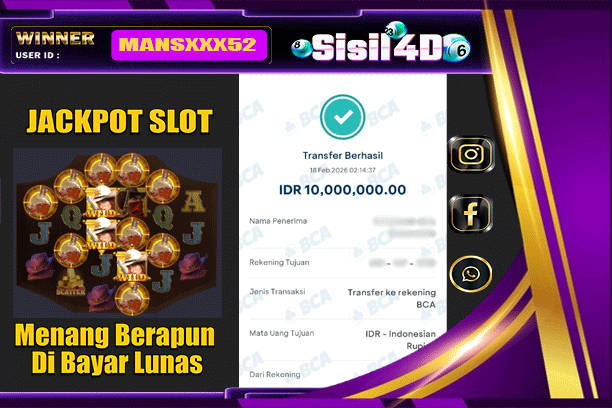 SISIL4D JACKPOT SLOT WILD BOUNTY SHOWDOWN Rp10.000.000,-LUNAS
