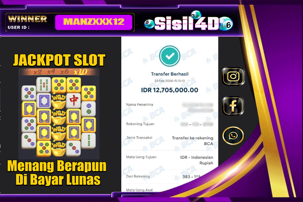 SISIL4D JACKPOT SLOT MAHJONG WAYS 2 Rp12.705.000,-LUNAS