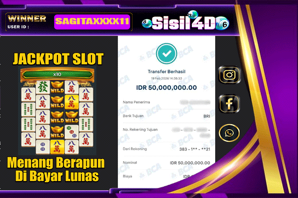 SISIL4D JACKPOT SLOT MAHJONG WINS 2 Rp 50.000.000,-LUNAS