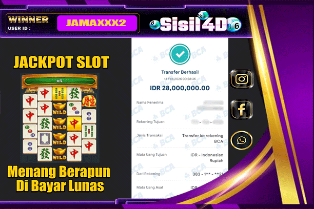 SISIL4D JACKPOT SLOT MAHJONG WINS 2 Rp 28.000.000,-LUNAS