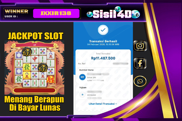 SISIL4D JACKPOT SLOT MAHJONG WINS 3 BLACK SCATTER Rp 11,485,000