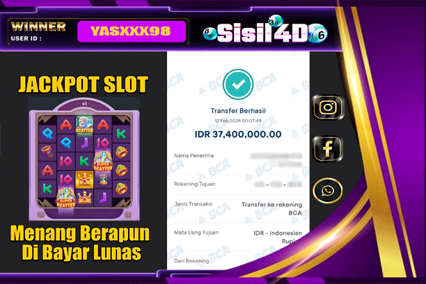SISIL4D JACKPOT SLOT OLYMPUS WINS Rp 37,400,000,-LUNAS
